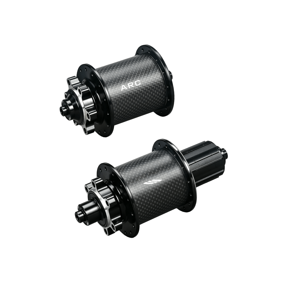 ARC MT-052FCBRCB Carbon-Sleeve 6-Bolt MTB Hub Set 1